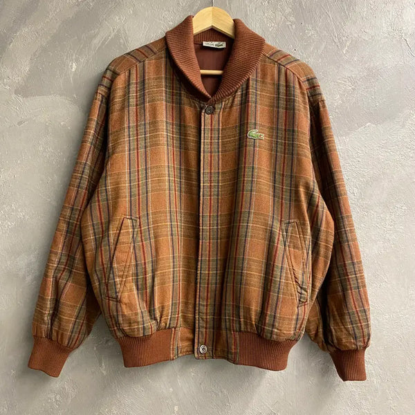 [BUNJANG] Lacoste 90s Vintage Wool Check Blouson Jacket / [100] 90s Lacoste 라코스테 빈티지 울 체크 블루종