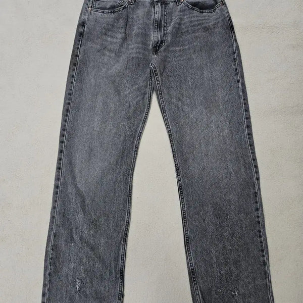 [BUNJANG] Levi's 555 Relaxed Straight Black Denim Pants / 리바이스 555 릴렉스 스트레이트 흑청 데님 팬츠 급처