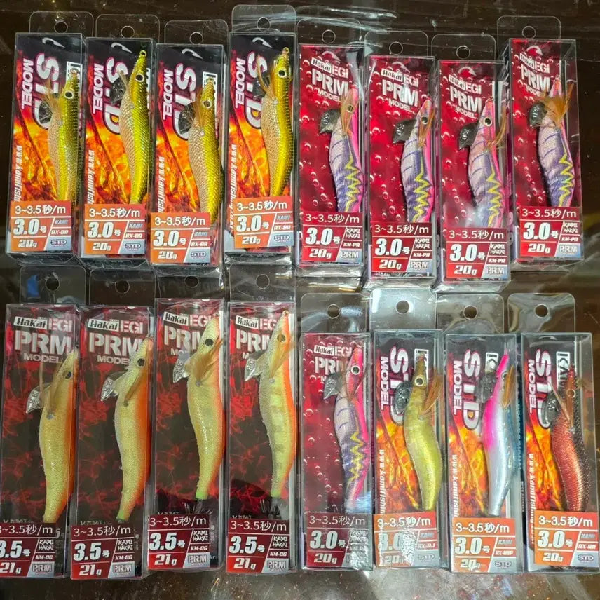 [BUNJANG] Kamiegi PRM/STD Egi 3.0/3.5 Jigging Lures Set (16 pcs) / 카미에기 PRM/STD 에기 3.0/3.5호 16개세트