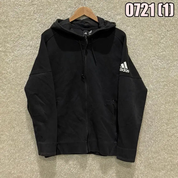 [BUNJANG] Adidas Black Hooded Zip-Up Jacket / 아디다스 후드 집업 블랙