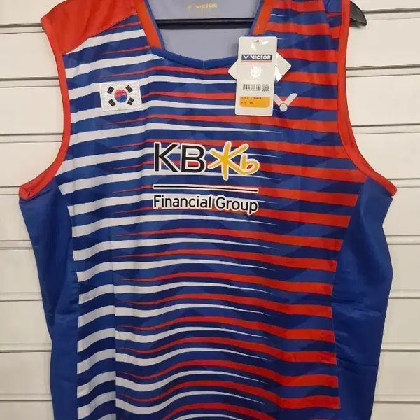 [BUNJANG] Victor KB Financial Group Taegukgi Badminton Sleeveless Uniform XXL / (새제품.무료배송)정품 빅터 KB금융그룹 태극기 배드민턴 민소매 유니폼XXL