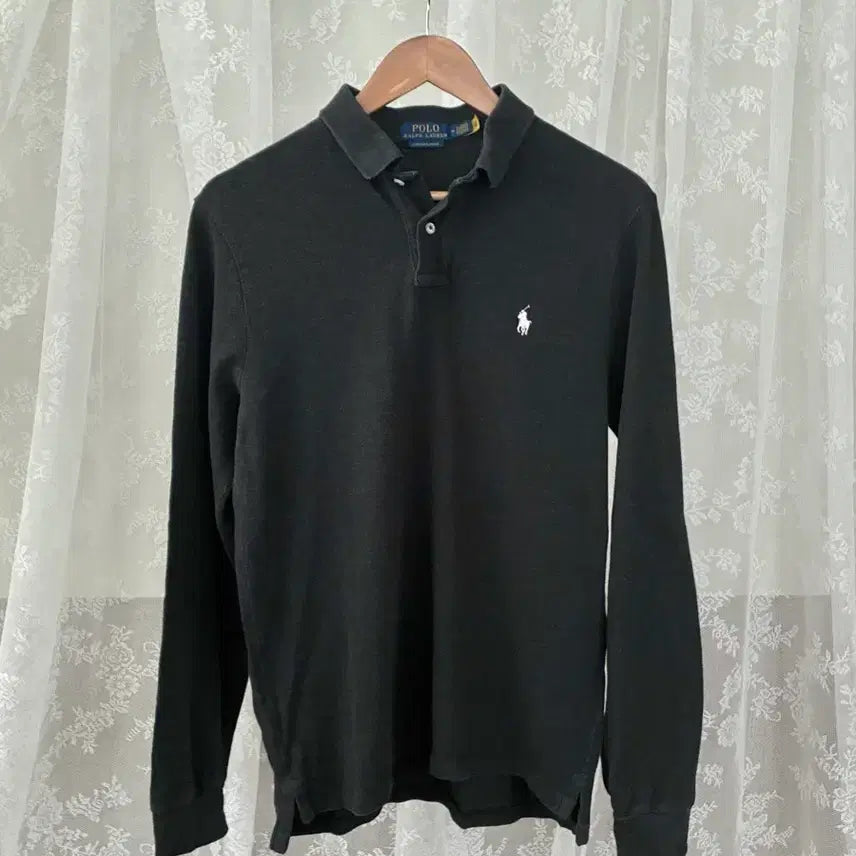 [BUNJANG] Polo Ralph Lauren Custom Slim Fit Long Sleeve Polo Shirt Charcoal White Pony / M) 신형 폴로 랄프로렌 카라티 롱슬리브 차콜