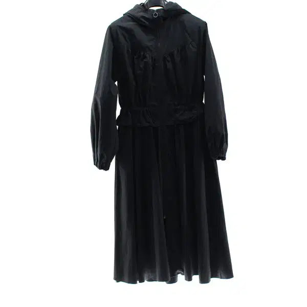 [BUNJANG] Egoist Women's Hooded Long Zip-Up Coat Jacket - Black, Size 55 / 에고이스트 K866 여성55 원피스형 후드 롱집업 코트 자켓 구스몰