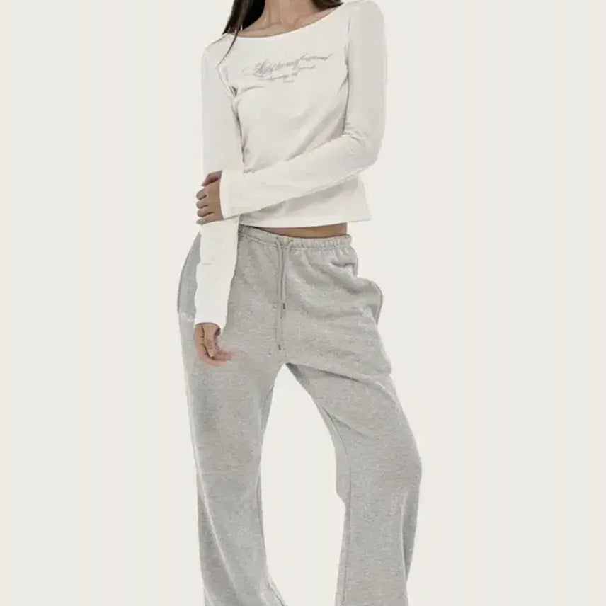 [BUNJANG] Kleesier Basic Logo String Two-Way Pants Grey / 클리시어 베이직 로고 스트링 투웨이 팬츠 그레이 kleesier