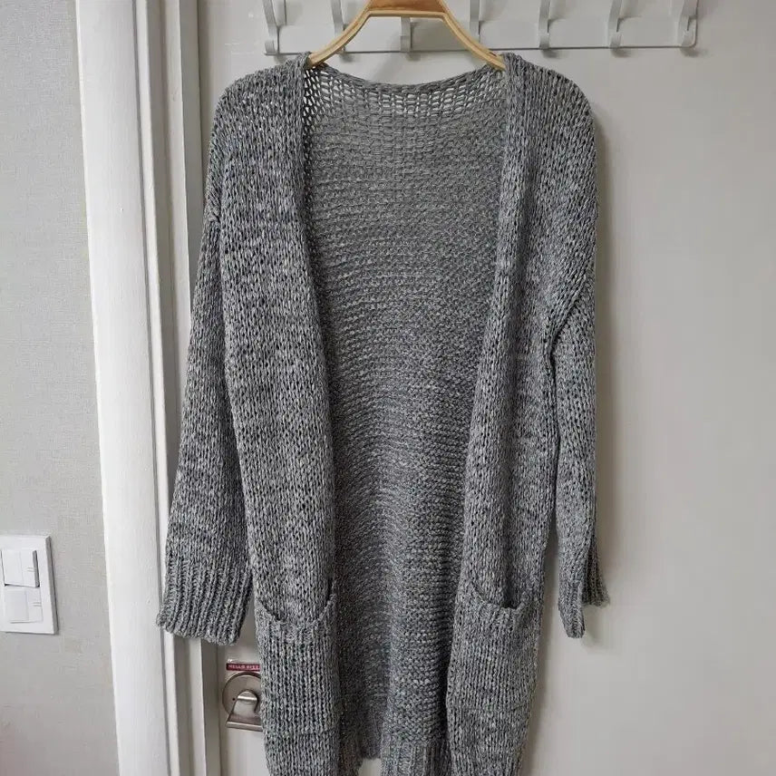[BUNJANG] Long Cardigan Gray (Size 55-77) / 롱가디건 그레이색상55~77