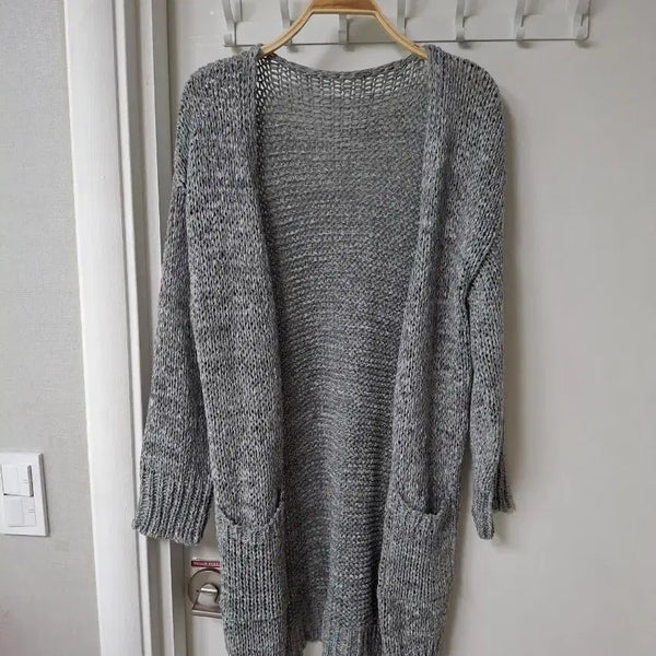 [BUNJANG] Long Cardigan Gray (Size 55-77) / 롱가디건 그레이색상55~77
