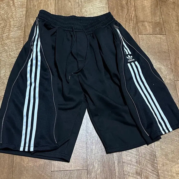 [BUNJANG] Adidas Black Three-Stripes Zipper Bermuda Shorts / 아디다스 블랙 삼선 지퍼 트레이닝 버뮤다