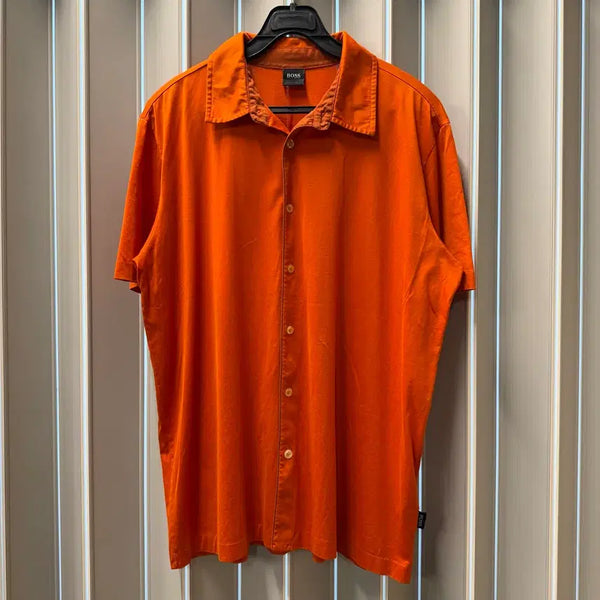 [BUNJANG] Hugo Boss Orange Cotton Short Sleeve Shirt - Size M / 휴고보스 HUGO BOSS 반팔 셔츠 M