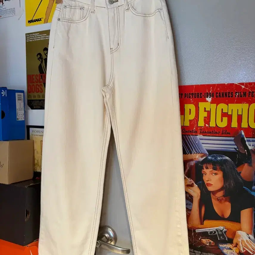 [BUNJANG] LVS x Black One Day Ivory Denim Pants / LVS x 블랙원데이 아이보리 데님팬츠