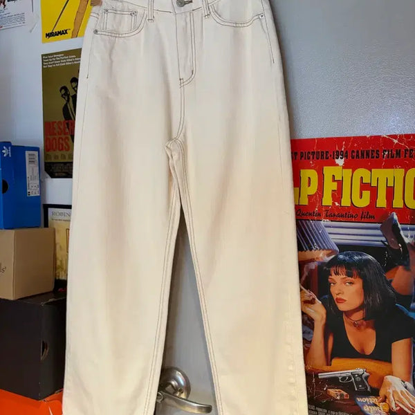 [BUNJANG] LVS x Black One Day Ivory Denim Pants / LVS x 블랙원데이 아이보리 데님팬츠