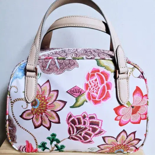 [BUNJANG] Oilily Pink Floral Pattern Tote Bag / 오일릴리 핑크꽃무늬 토드백
