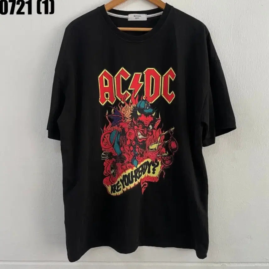 [BUNJANG] ACDC Devil Flame Short Sleeve T-Shirt Black XL / ACDC 악마 불꽃 반팔 티셔츠 블랙 XL