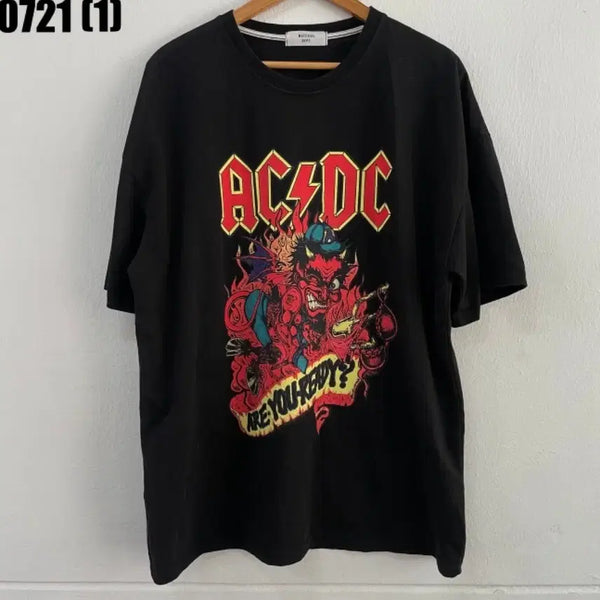 [BUNJANG] ACDC Devil Flame Short Sleeve T-Shirt Black XL / ACDC 악마 불꽃 반팔 티셔츠 블랙 XL