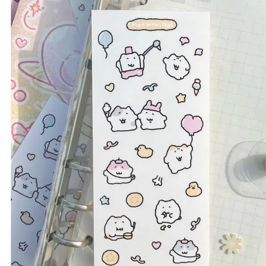 [BUNJANG] Nyan Nyan Monsters Nyan Nyan Fun Outing Sticker / [냥냥몬스터즈] 냥냥 즐거운 나들이 스티커 원가 이하