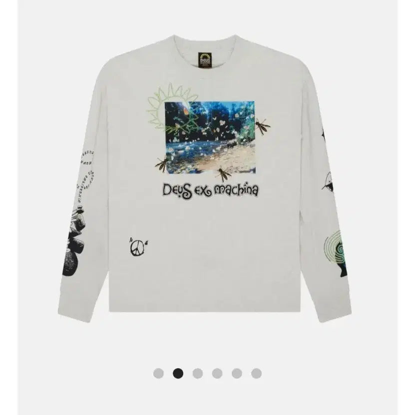 [BUNJANG] Deus Ex Machina Migration Long Sleeve T-Shirt M (Light Grey) / (실착2회) 데우스 엑스 마키나 마이그레이션 롱슬리브티 M