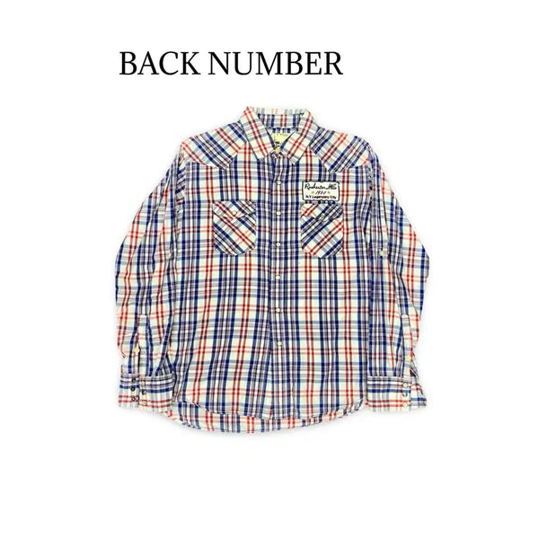 [BUNJANG] Back Number Checkered Shirt / (95) 백넘버 체크 셔츠