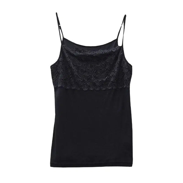 [BUNJANG] Y2K 00s Lace Flower Sleeveless Top Black / Y2K 00S 레이스 플라워 블랙 민소매 티 L