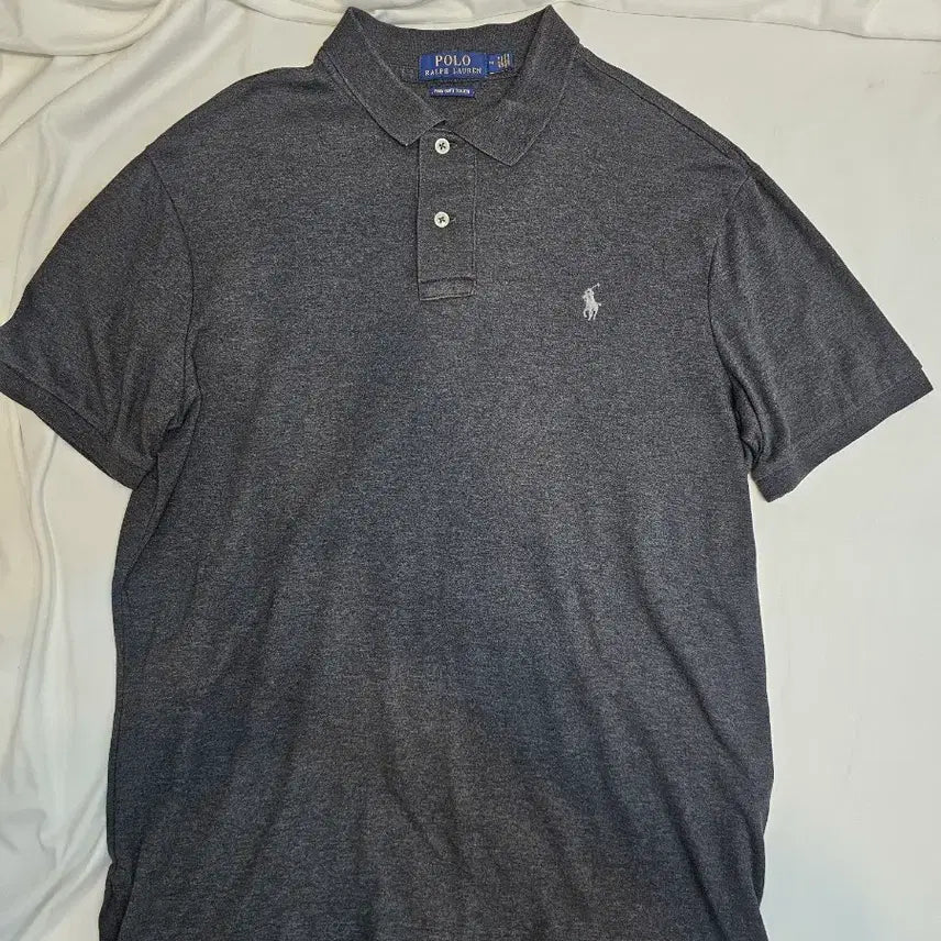 [BUNJANG] Polo Ralph Lauren Supima Soft-Touch Short-Sleeve Polo Shirt (Charcoal, M) / M사이즈]  폴로 랄프로렌 피마 소프트터치 반팔 카라티 (차콜)