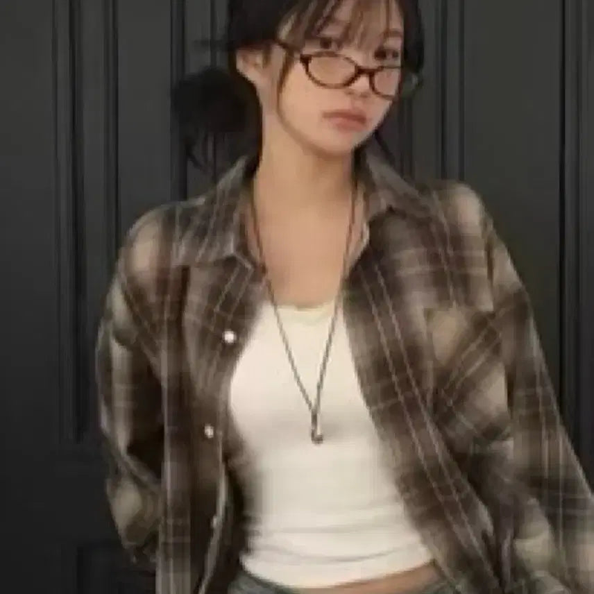 [BUNJANG] Avery Brown Check Shirt / 에이블리 브라운 체크 셔츠 교신 가능