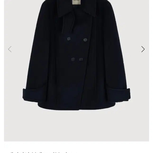 [BUNJANG] Low Sugar Cashmere Blend Double Peacoat Navy / 로우슈가 캐시미어 블랜드 더블 피코트 네이비