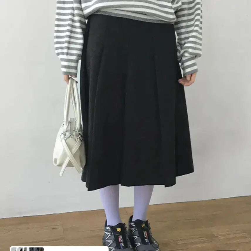 [BUNJANG] Besni Basic Pleated Midi Skirt / 지그재그 베스니 베이직 플리츠 미디 스커트