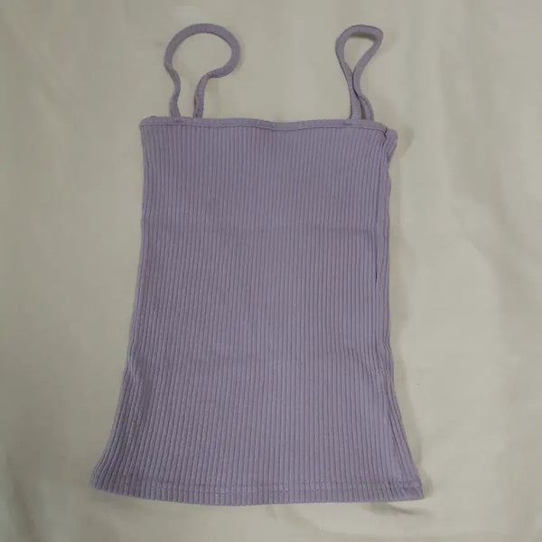 [BUNJANG] Lavender Purple Ribbed Cami Top - Small / 라벤더 퍼플 골지 캡나시