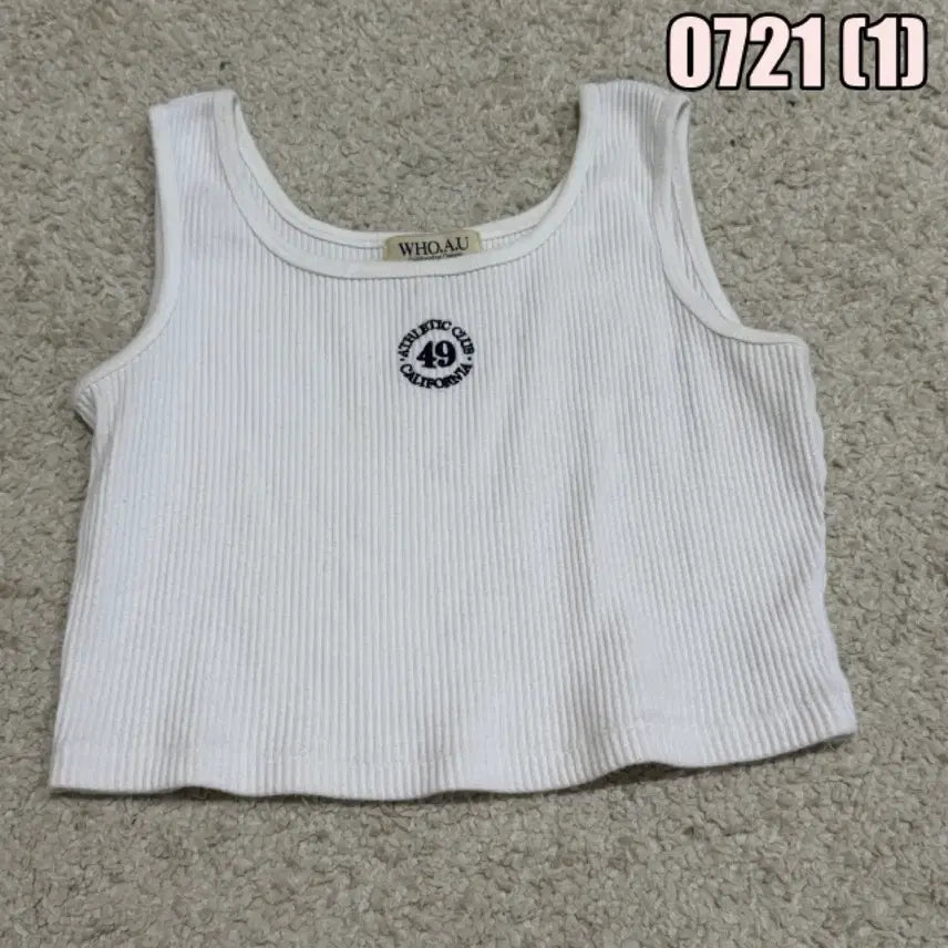 [BUNJANG] Who.A.U Ribbed Sleeveless Top White / 후아유 골지 민소매 화이트