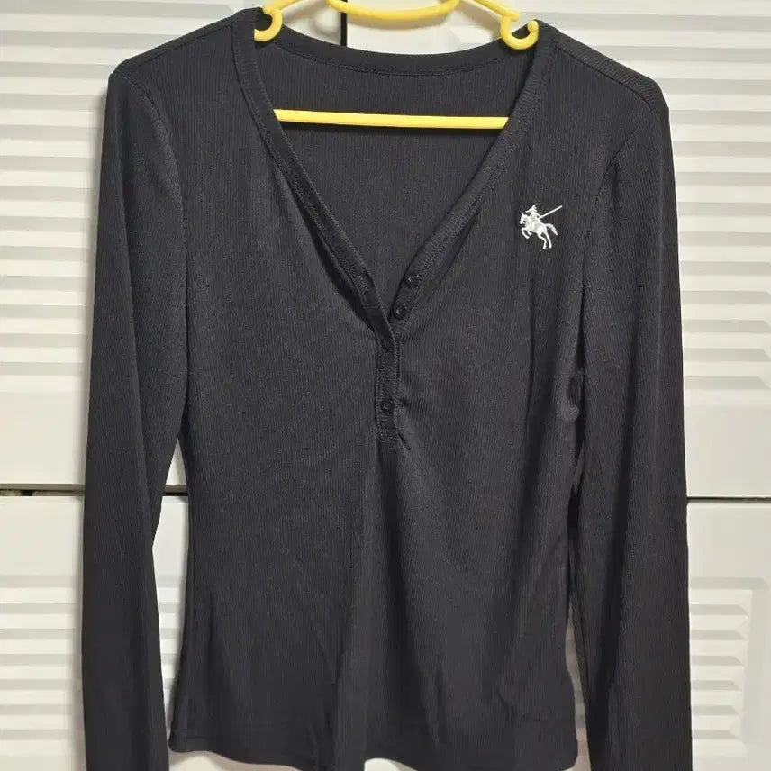 [BUNJANG] Womens Black Long Sleeve Sheer Fit T-Shirt / (새상품) 여자 여리핏 블랙 긴팔티