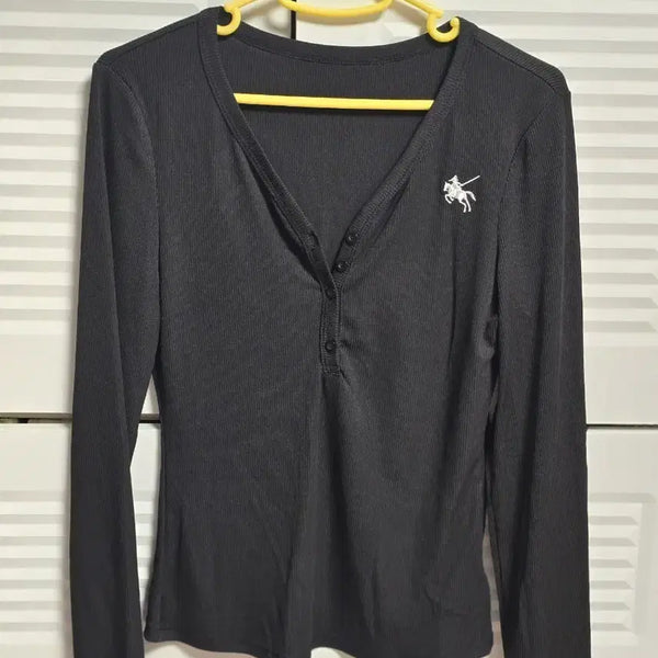 [BUNJANG] Womens Black Long Sleeve Sheer Fit T-Shirt / (새상품) 여자 여리핏 블랙 긴팔티