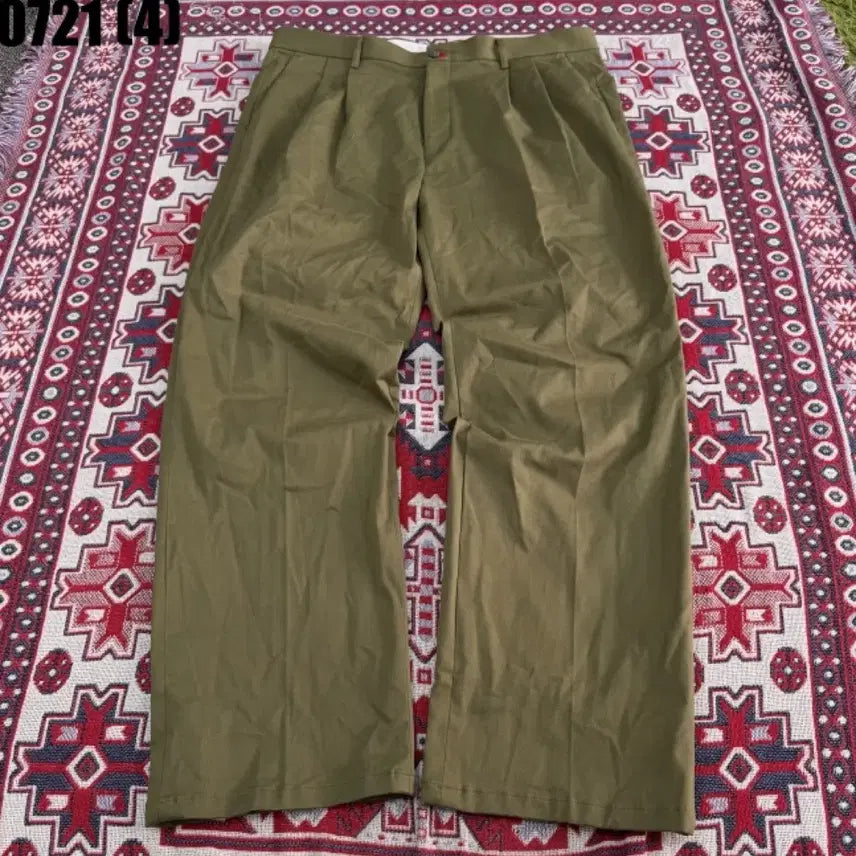 [BUNJANG] Vintage Olive Cotton Pants (Men's, 28-inch) / 빈티지 올리브색 남자 면바지 28인치
