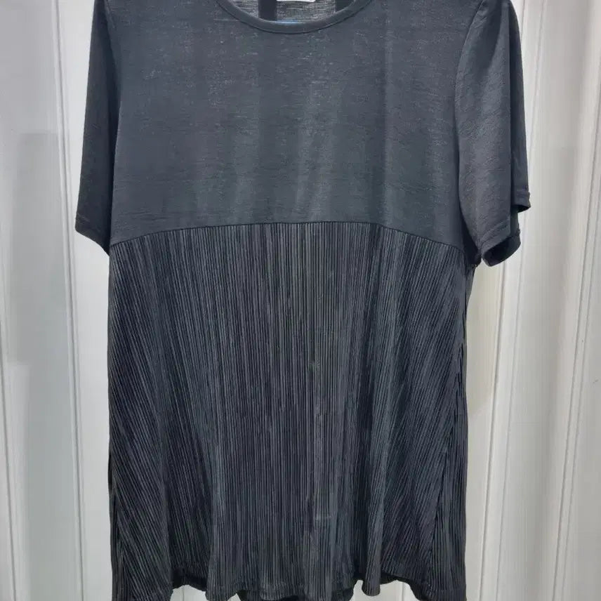 [BUNJANG] Women's Summer Pleated Rayon Short-Sleeve T-Shirt / 데일리 여성 여름 플리츠 인견 반팔 티셔츠