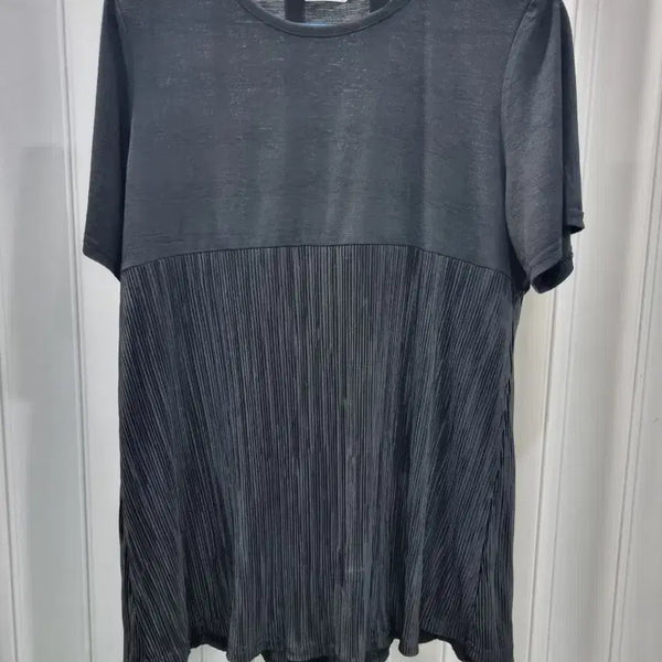 [BUNJANG] Women's Summer Pleated Rayon Short-Sleeve T-Shirt / 데일리 여성 여름 플리츠 인견 반팔 티셔츠