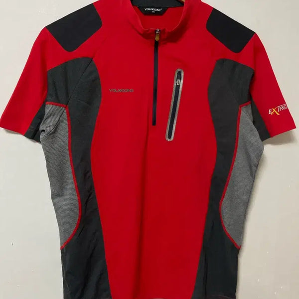 [BUNJANG] YOUNGONE Functional Spandex Half-Zip Short Sleeve T-Shirt / 100 YOUNGONE 기능성 스판 반집업 반팔티 정품