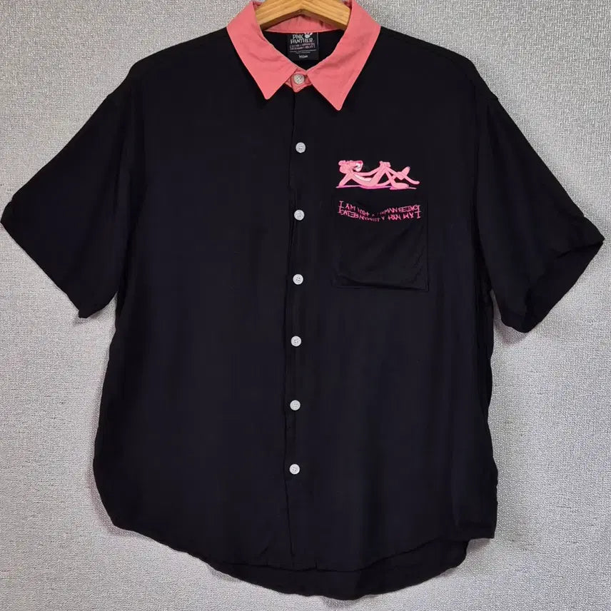 [BUNJANG] I'm Not A Human Being X Pink Panther Black T-Shirt / M ) 아임낫어휴먼비잉 X 핑크팬더 블랙 반팔셔츠