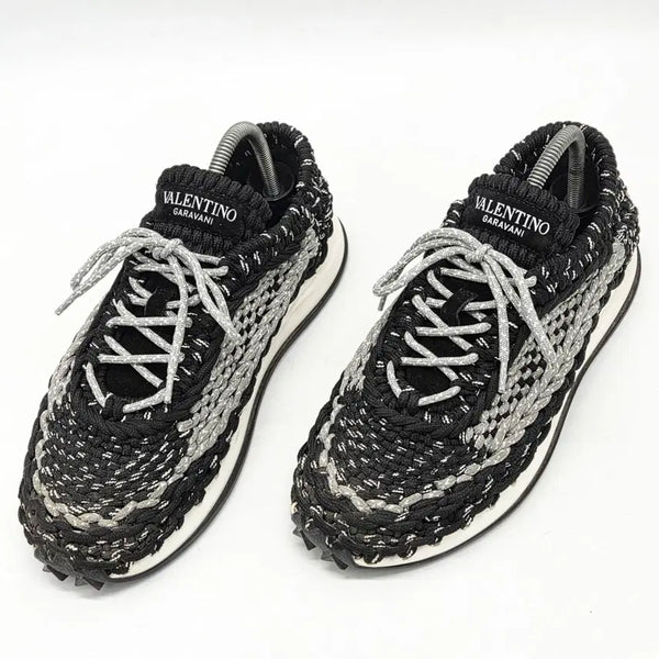 [BUNJANG] Valentino Crochet Sneakers Black/Grey Size 41 / 발렌티노 크로셰 스니커즈 검/회 (41)