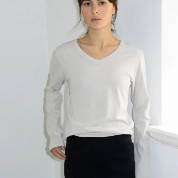 [BUNJANG] Arto Soft V-Line Long Sleeve Tee / (새상품) 아르토 artto soft v-line long sleeve tee