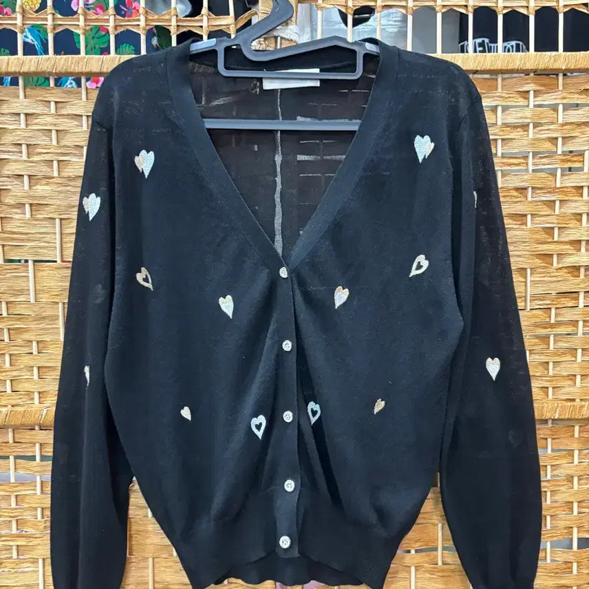 [BUNJANG] Heart Pattern Knit Cardigan / 니트 가디간