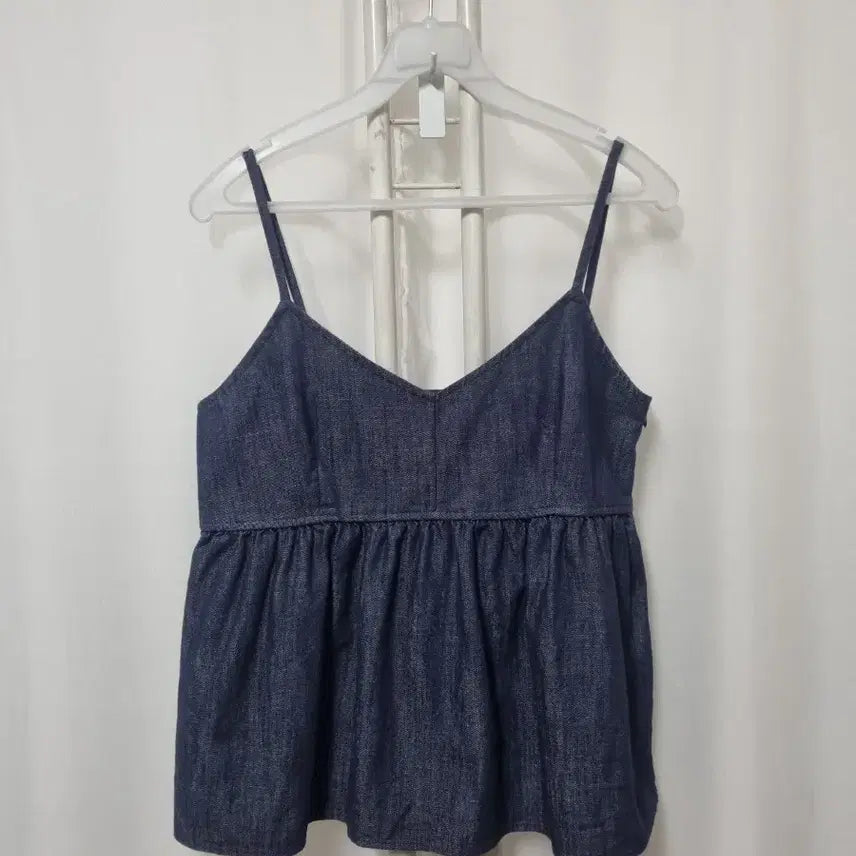 [BUNJANG] Three Quarter Blue Bustier Top / 쓰리쿼터 청 뷔스티에