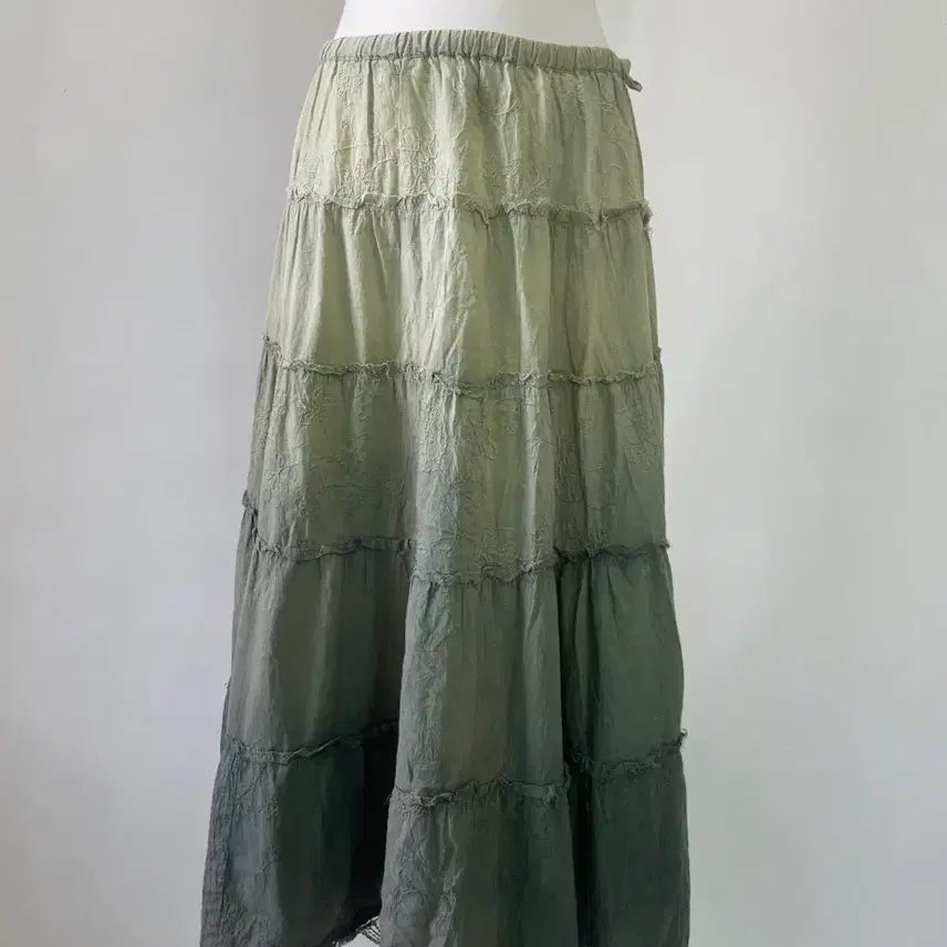 [BUNJANG] Vintage Linen Gradient Skirt / 빈티지 리넨 그라데이션 스커트