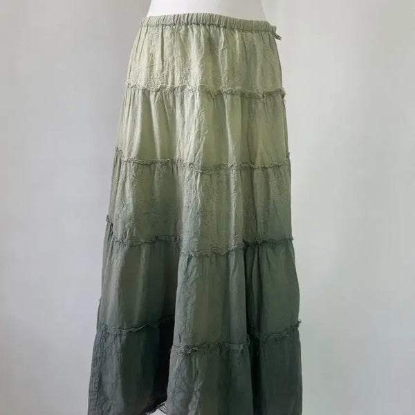 [BUNJANG] Vintage Linen Gradient Skirt / 빈티지 리넨 그라데이션 스커트