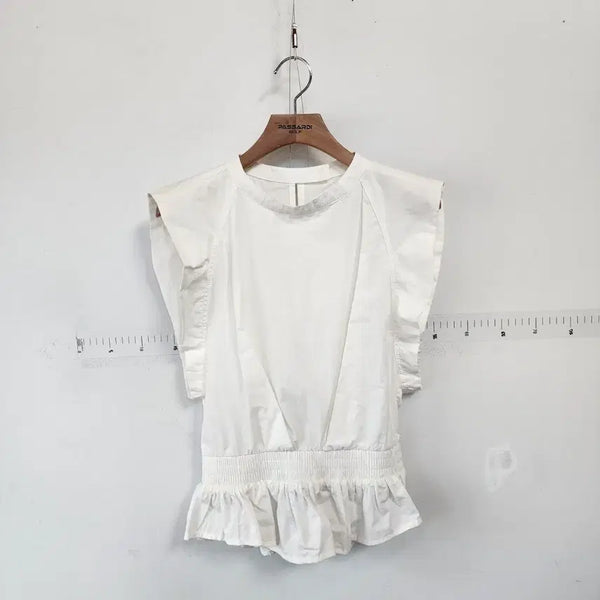 [BUNJANG] Luxury Cotton Blouse with Banding / 명품 밴딩 면 블라우스