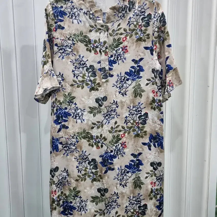[BUNJANG] Rayon Floral Print Long Dress / 레이온 소재 플라워 프린팅 원피스