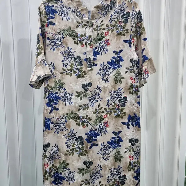 [BUNJANG] Rayon Floral Print Long Dress / 레이온 소재 플라워 프린팅 원피스