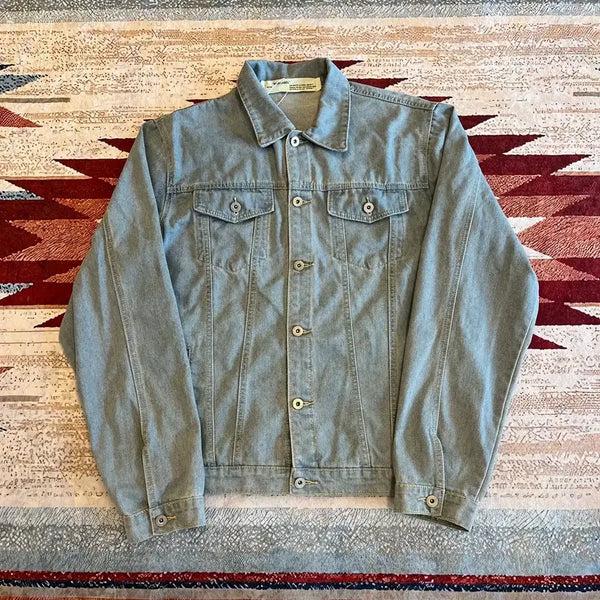 [BUNJANG] Off-White Fire Tape Denim Jacket XL / 오프화이트 파이어 테이프 데님자켓 XL/105