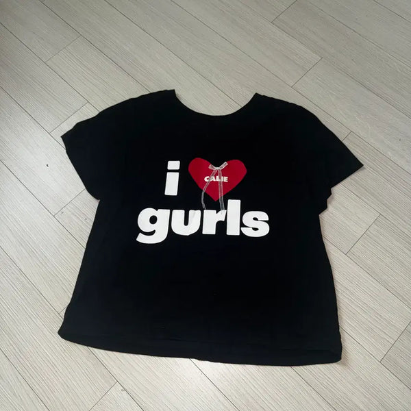 [BUNJANG] as if: CALIE GURLS T-SHIRT BLACK / 에즈이프캘리 CALIE GURLS T-SHIRT BLACK 걸즈 반팔티
