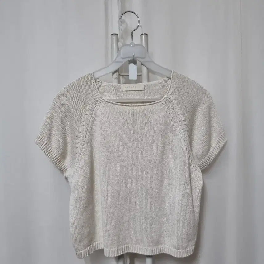 [BUNJANG] Cropped Knit Short Sleeve Top / 크롭 니트 반팔