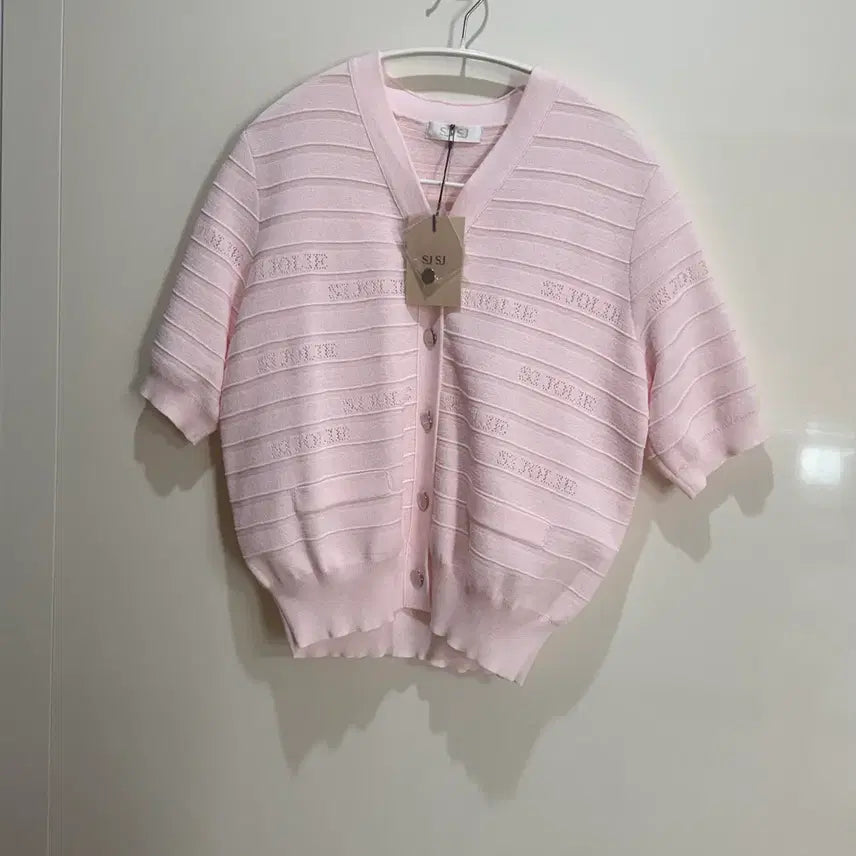 [BUNJANG] SJSJ Pink Knit Cardigan / 한섬 SJSJ 핑크 니트 가디건