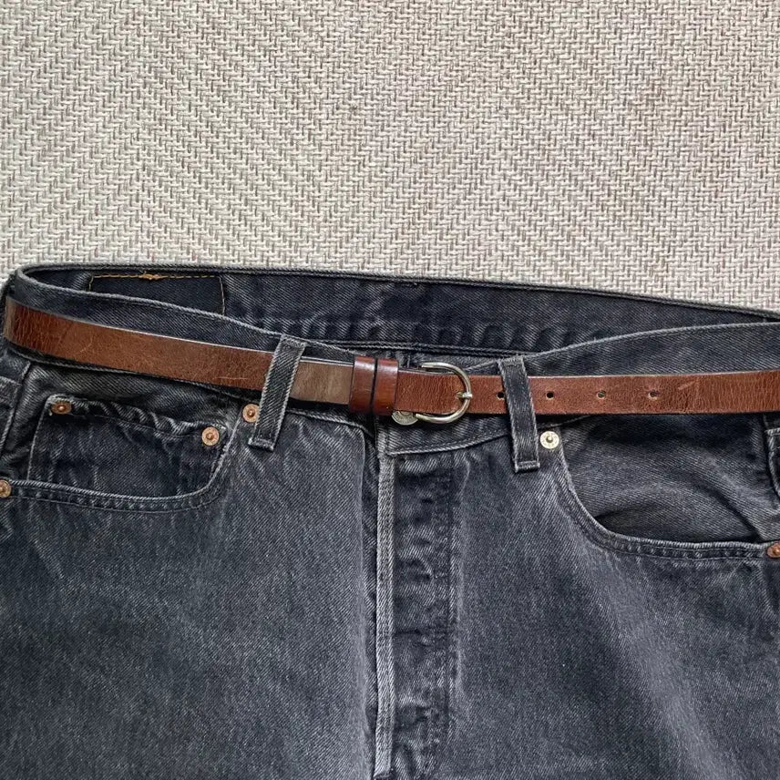 [BUNJANG] Vintage Ferrira Brown Leather Belt / 빈티지 FERRIRA 브라운레더벨트
