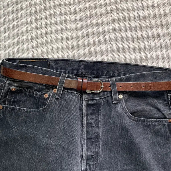 [BUNJANG] Vintage Ferrira Brown Leather Belt / 빈티지 FERRIRA 브라운레더벨트