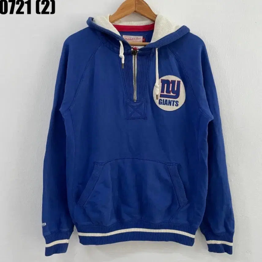 [BUNJANG] Mitchell & Ness New York Giants Hoodie Blue / 미첼앤네스 뉴욕 자이언츠 후드티 블루
